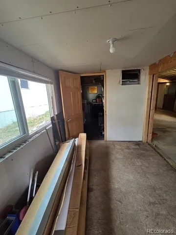 a view of a furniture in an empty room