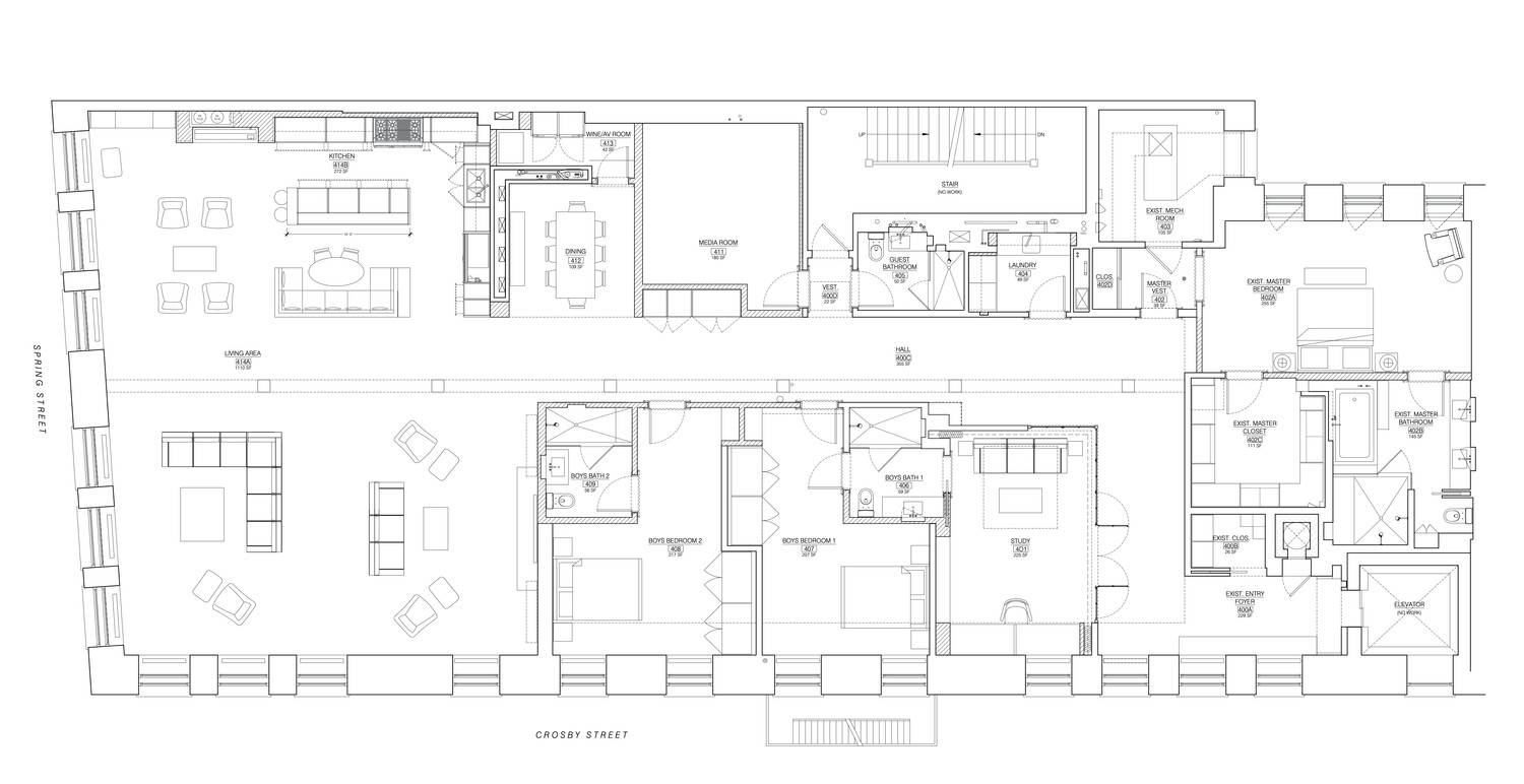 76 Crosby Street, Unit 4 Manhattan, NY 10012 - Photo 22 of 22 a black and white photo of a living room