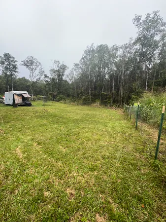 a view of a backyard
