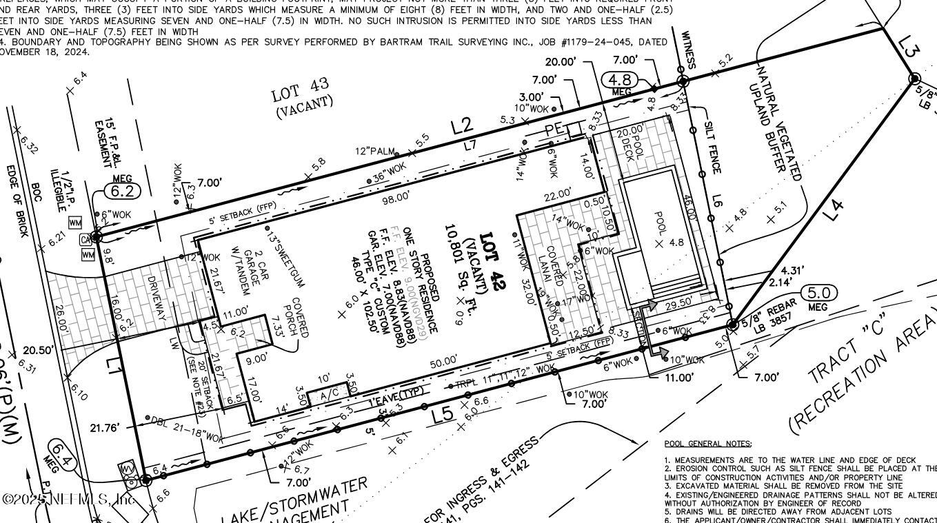 110 Historic Brick Lane St. Augustine, FL 32095 - Photo 14 of 28 Site plan with pool