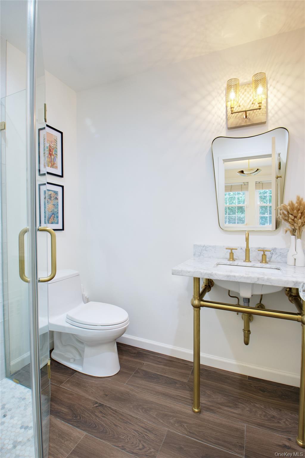60 Thayer Road Manhasset, NY 11030 - Photo 14 of 28 a bathroom with a toilet sink and mirror