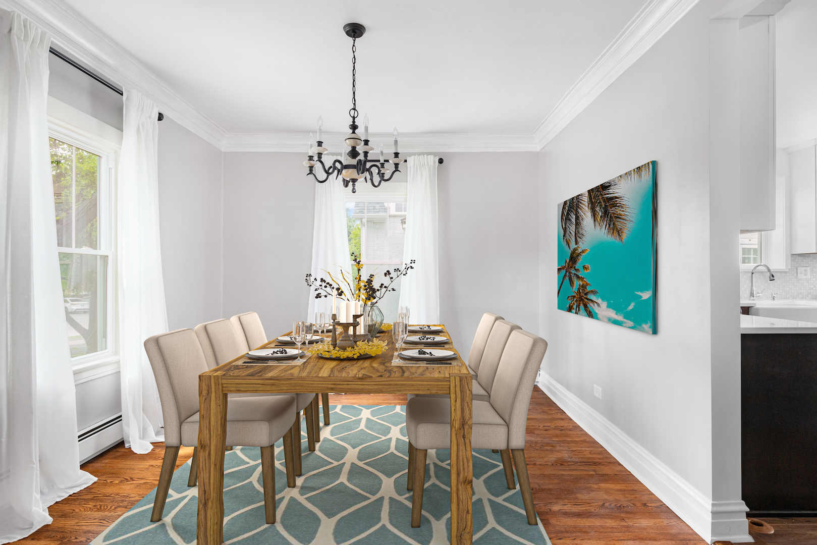 294 Maplewood Road Riverside, IL 60546 - Photo 5 of 31 a view of a dining room with furniture and chandelier