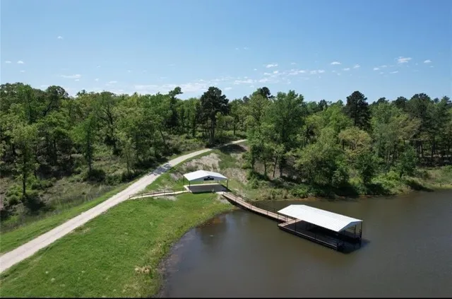 a view of a lake with a mountain