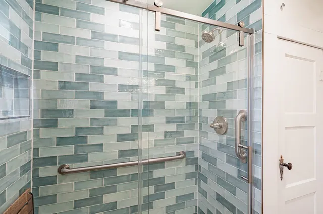 a bathroom with a shower
