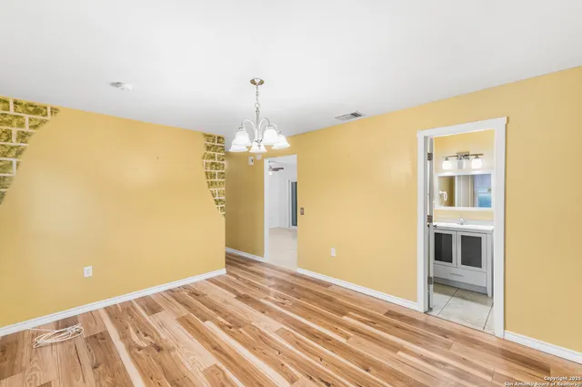 a view of a livingroom with a chandelier