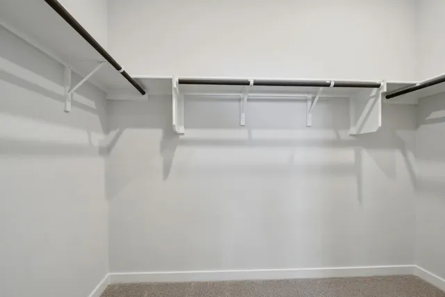 a view of small space with racks on the wall