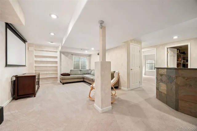 a room with table and gym equipment