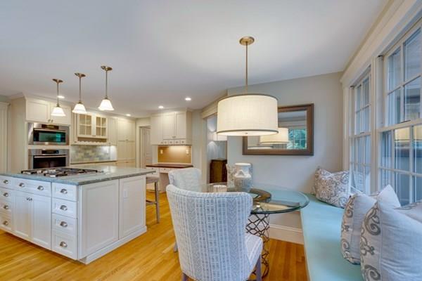 24 Birch Road Wellesley, MA 02482 - Photo 9 of 39 a kitchen with kitchen island granite countertop a table and chairs in it