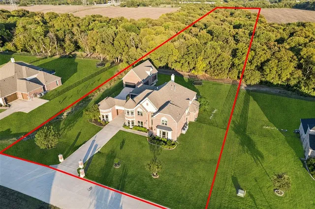 an aerial view of a house