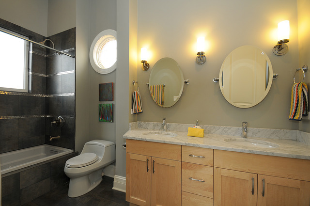 10 Ruffled Feathers Drive Lemont, IL 60439 - Photo 11 of 25 a bathroom with a double vanity sink mirror and toilet