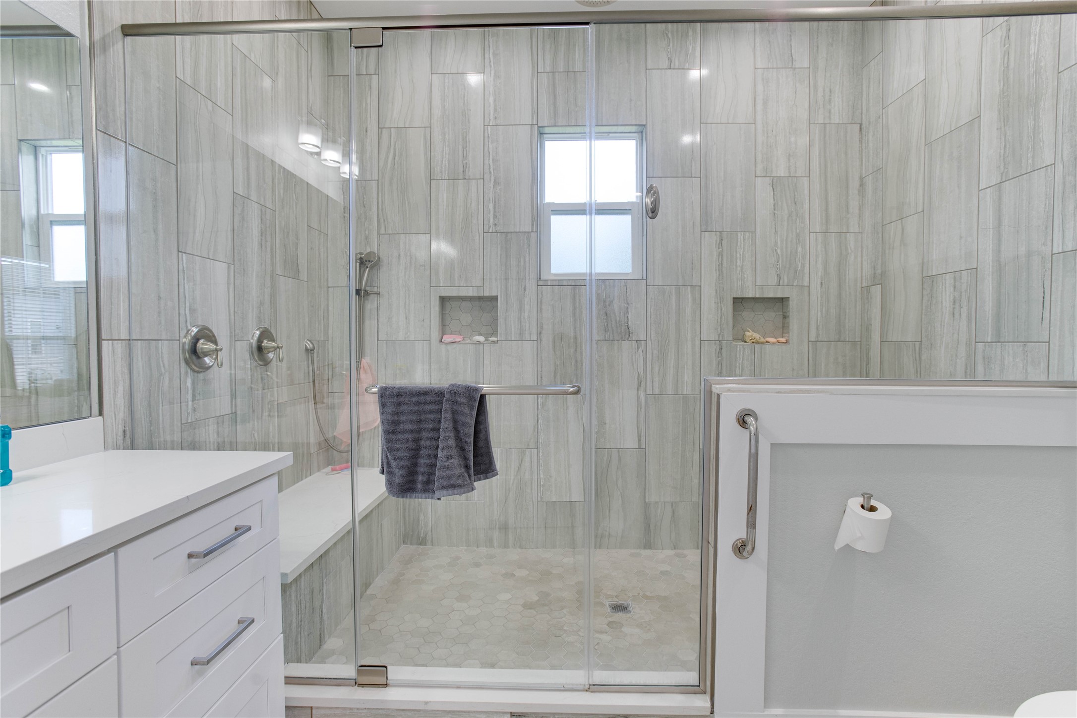 4821 1st Street Houston, TX 77504 - Photo 48 of 49 a bathroom with a shower and a sink