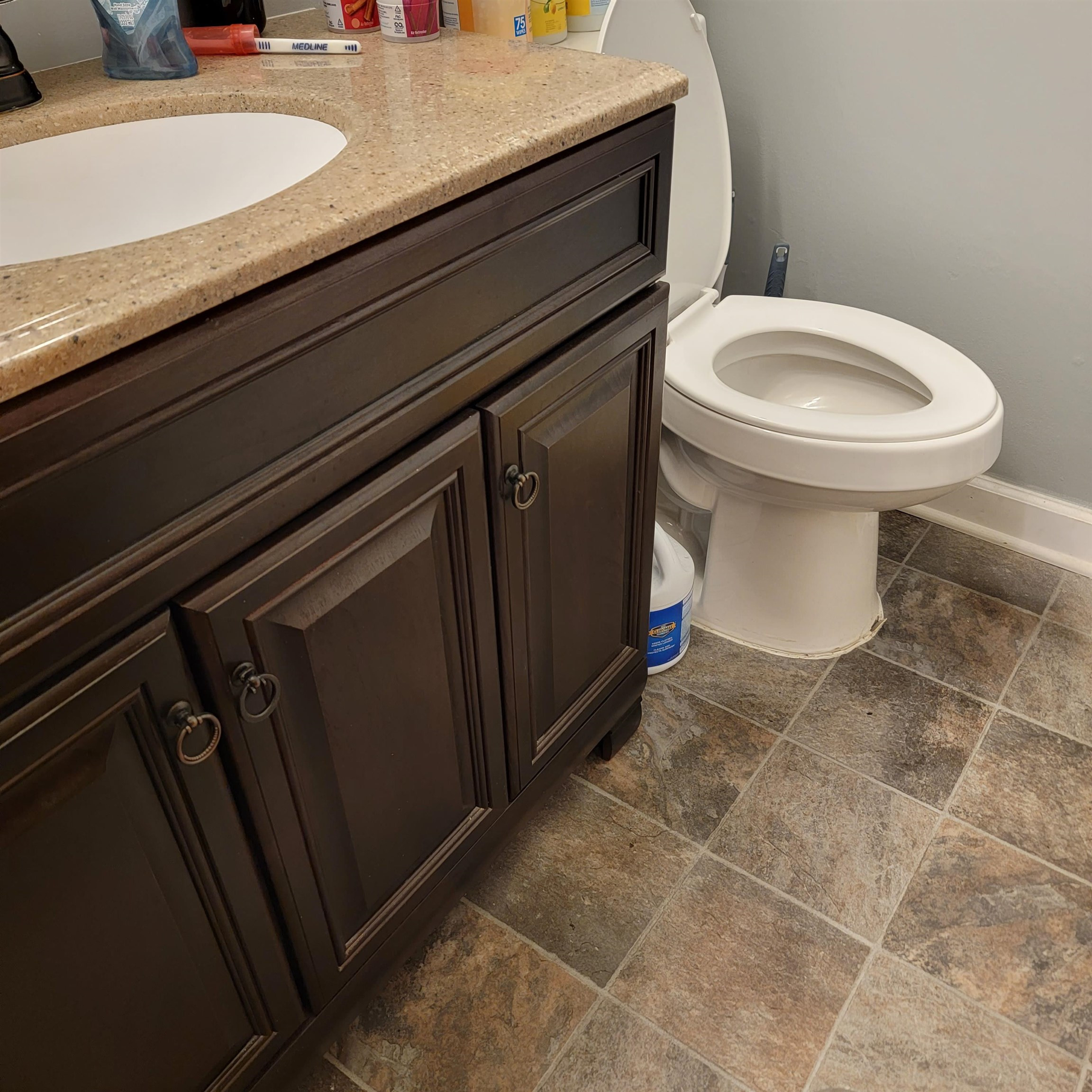 725 Diamond Grove Road Pinson, TN 38366 - Photo 5 of 10 a bathroom with a granite countertop sink and a toilet
