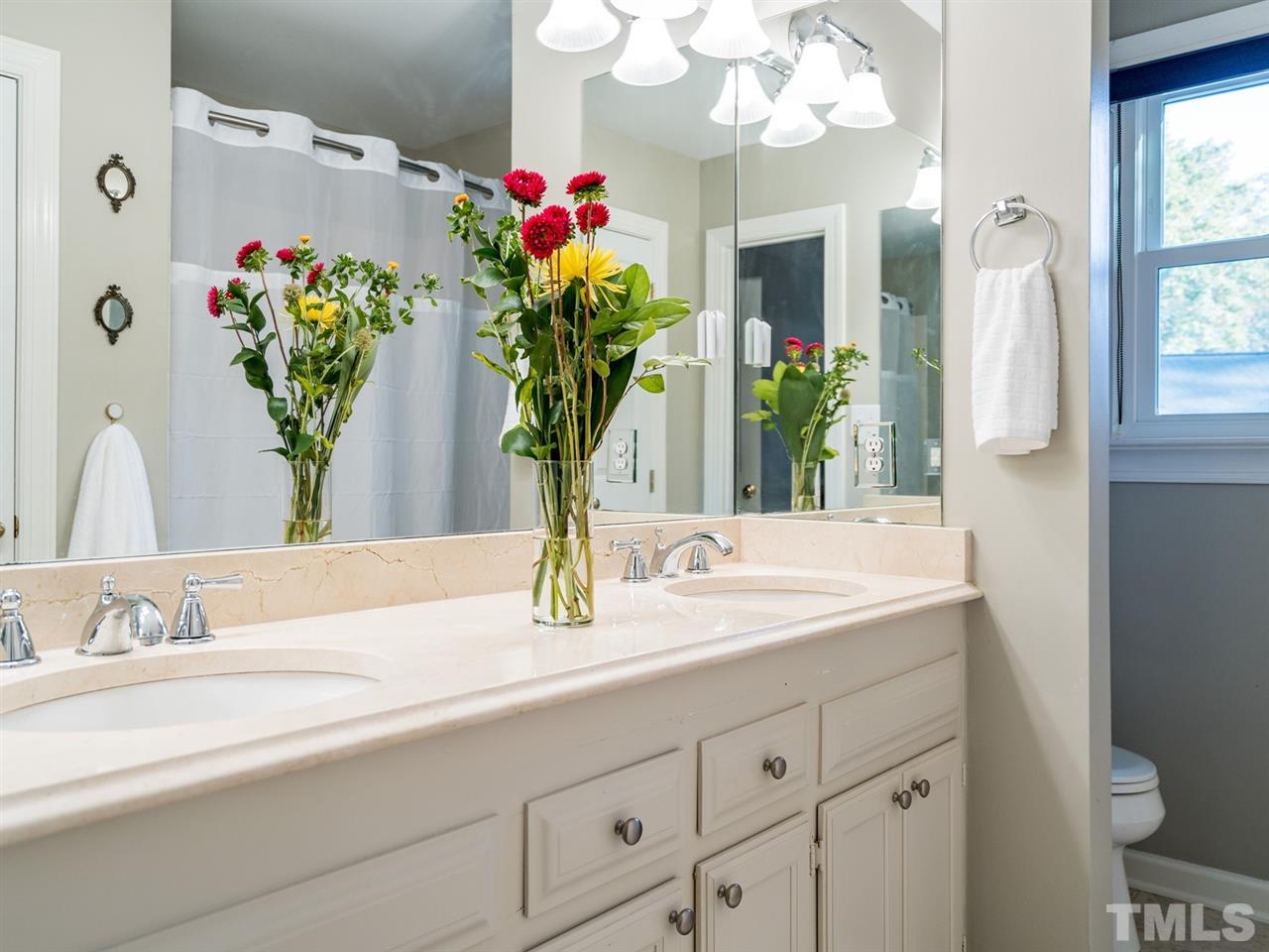 8508 Council Court Raleigh, NC 27615 - Photo 18 of 27 The master suite has a dual vanity as well as a tub/shower combination.