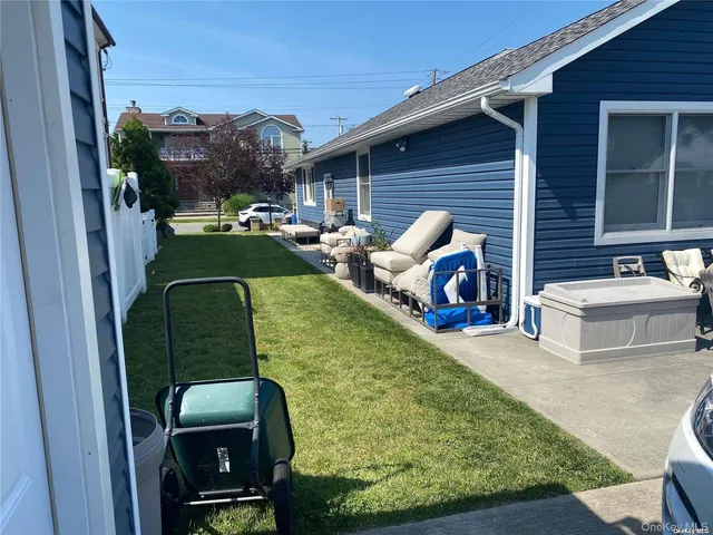 a view of a chairs in a patio