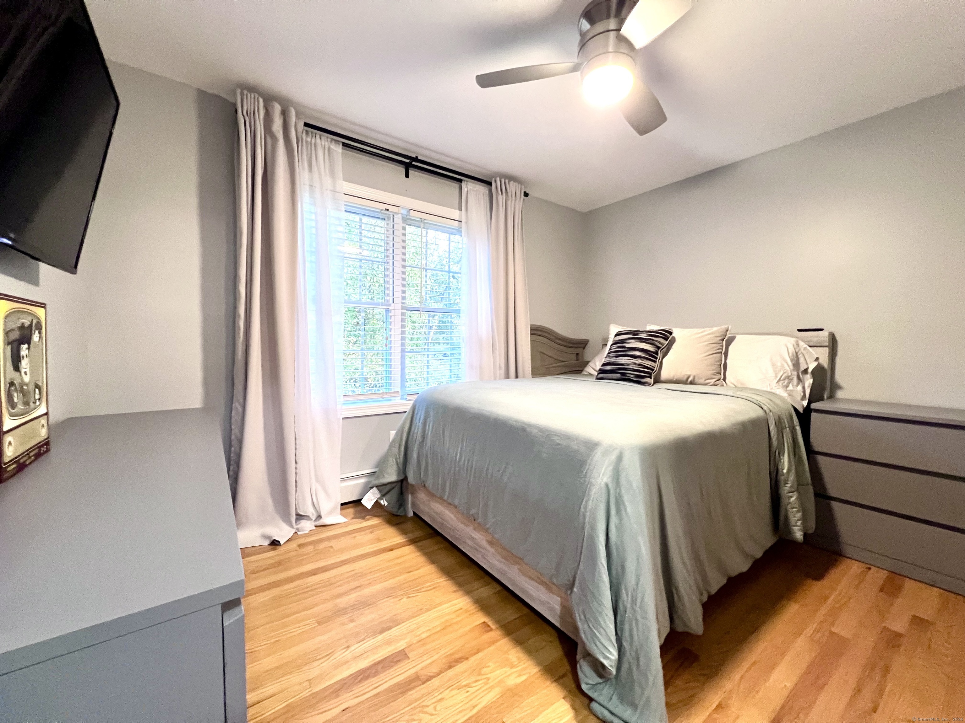 4 Cobblestone Court Naugatuck, CT 06770 - Photo 26 of 34 a bedroom with a bed and a flat tv screen on dresser