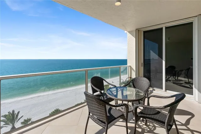 a view of ocean from a balcony