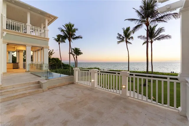 a view of balcony with ocean view