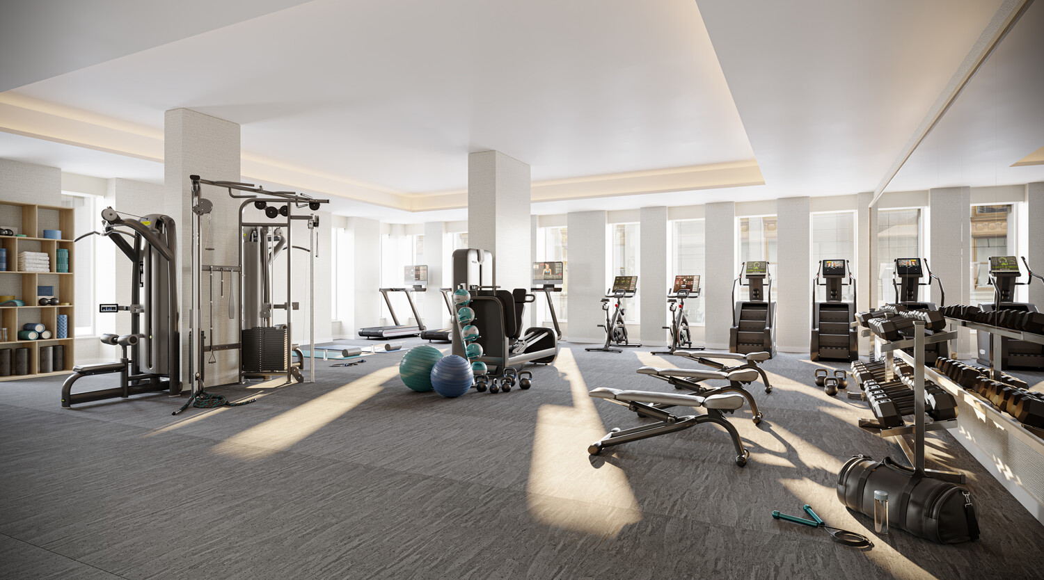 7 Dey Street, Unit 27B Manhattan, NY 10007 - Photo 12 of 17 a view of a room with gym equipment