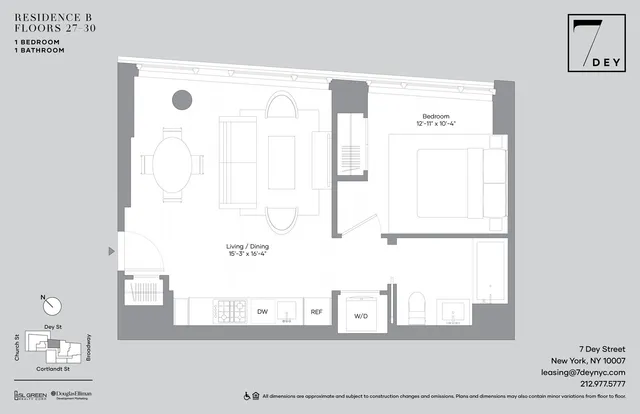 $5,600 | 7 Dey Street, Unit 27B | Financial District