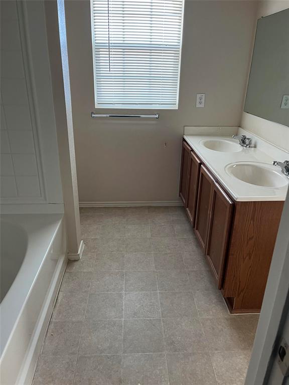 10548 Flagstaff Run Fort Worth, TX 76140 - Photo 14 of 20 a bathroom with a sink a vanity and a bathtub
