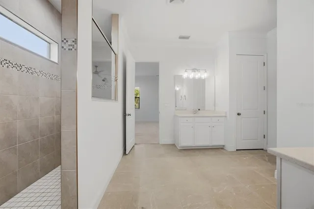 a bathroom with a shower