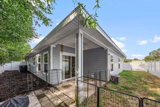 a view of a backyard with a garden