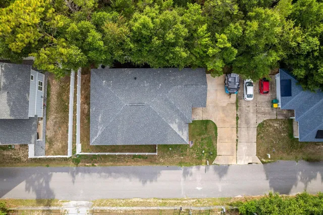 a view of a yard with an outdoor space