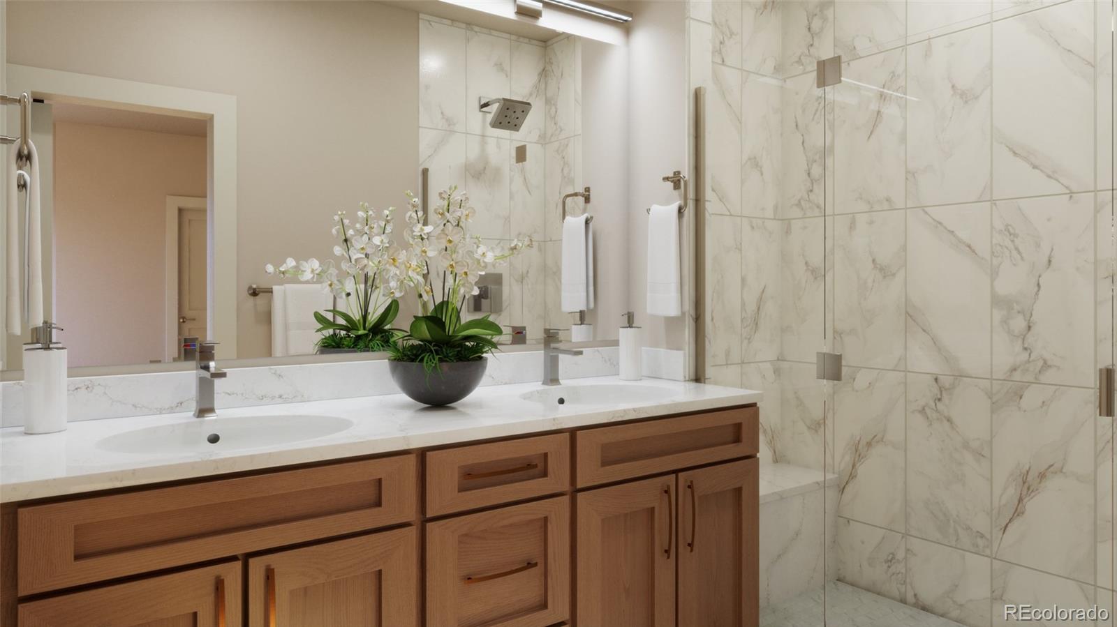 98 High Grove Loop Winter Park, CO 80482 - Photo 9 of 24 a bathroom with a sink a potted plant and a mirror