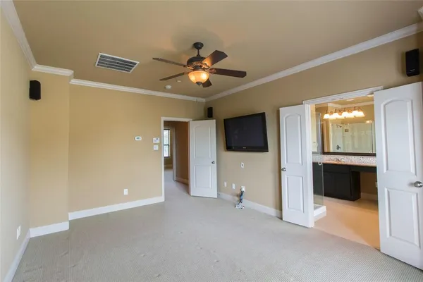 a view of a livingroom with a flat screen tv