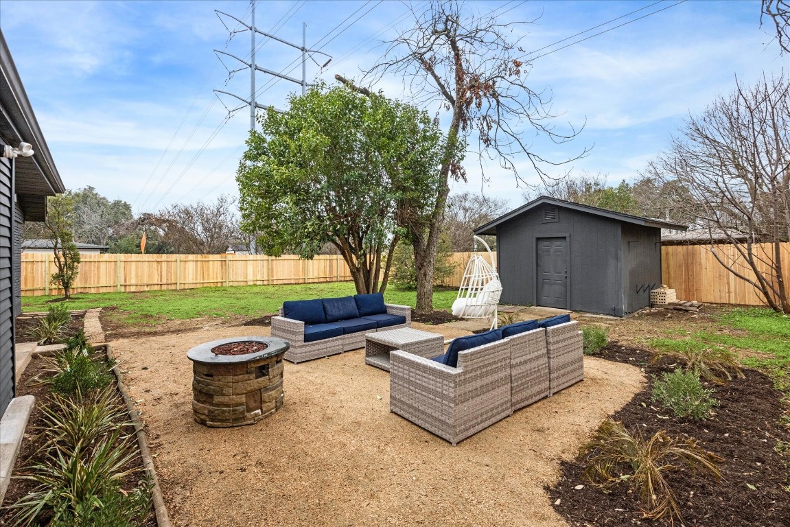 4608 Frontier Trail Austin, TX 78745 - Photo 28 of 30 a view of a patio with couches chairs and a yard