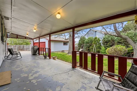 a view of backyard of a house