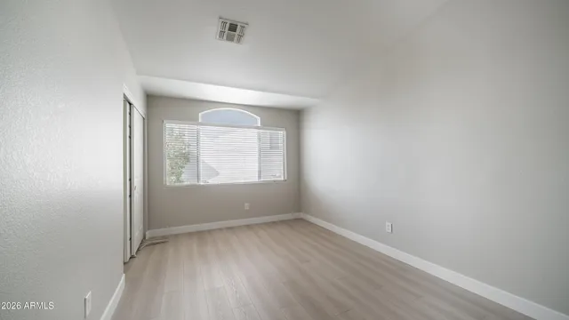 an empty room with a window