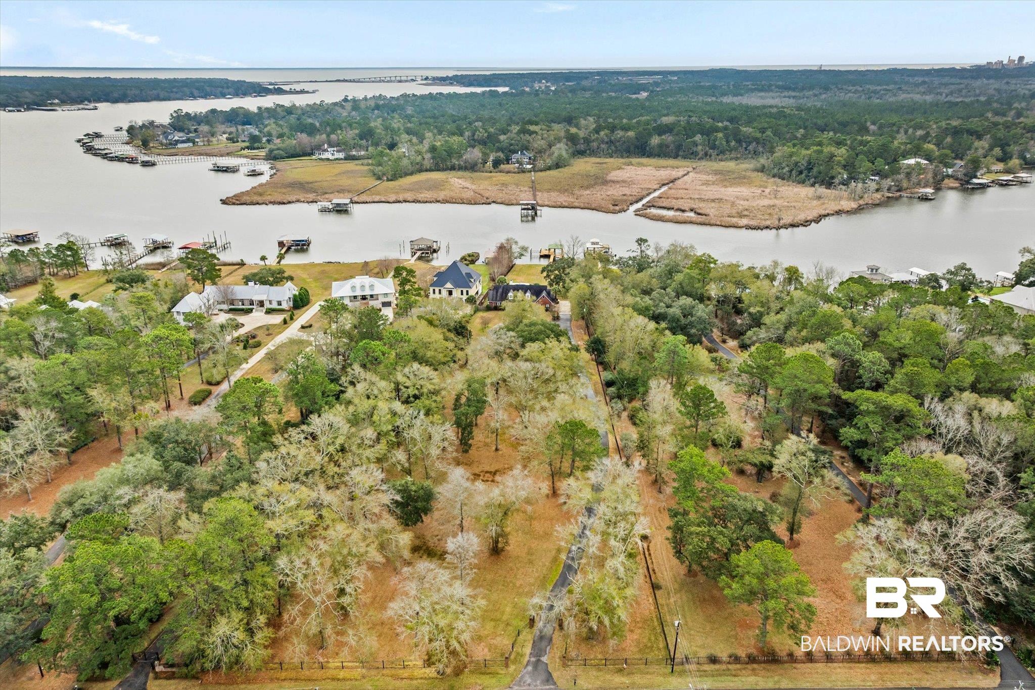 4851 Audubon Drive Mobile, AL 36619 - Photo 41 of 46 Aerial view of property and surrounding area featuring a nearby body of water