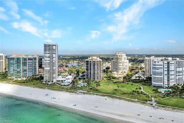 a view of a city with tall buildings