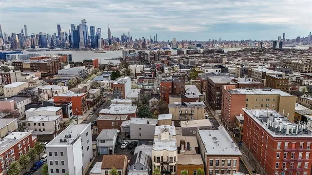 an aerial view of a city