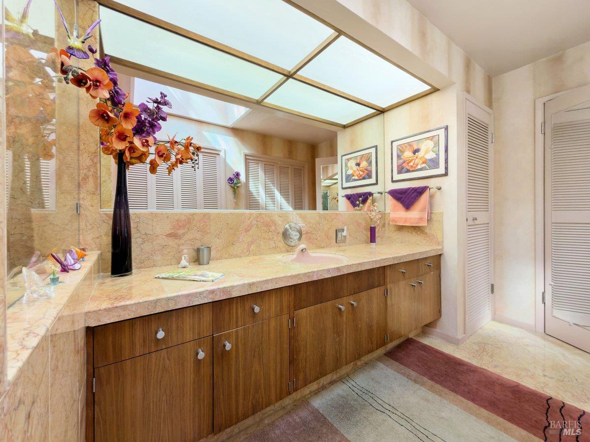 5 Mather Road San Anselmo, CA 94960 - Photo 20 of 58 a bathroom with a double vanity sink mirror and double