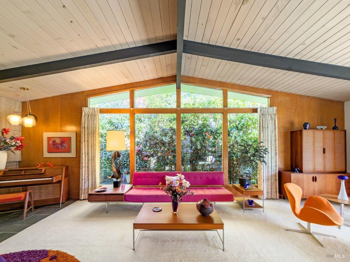 5 Mather Road San Anselmo, CA 94960 - Photo 6 of 58 a living room filled with furniture and a floor to ceiling window