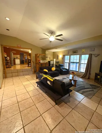 a living room with furniture