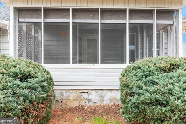 a view of a backyard of a house