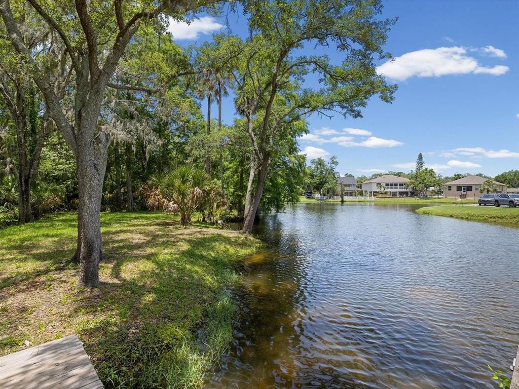 5904 Springrun Court Holiday, FL 34690 - Photo 46 of 53 a view of a lake with houses in the back
