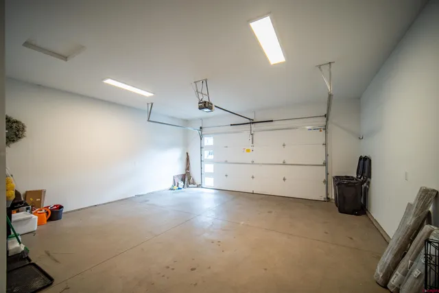 a view of a garage with furniture