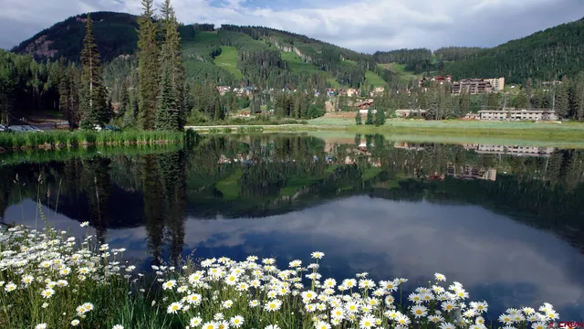 a view of a lake with a lake