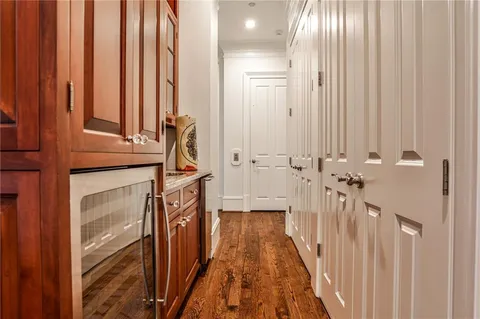 a view of a entryway with wooden floor