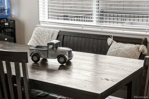 a close view of dining table