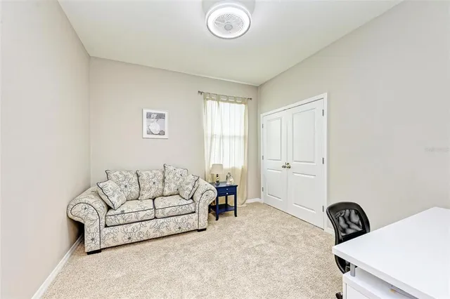 a view of workspace with cabinet