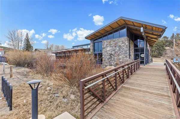 a view of a wooden bridge