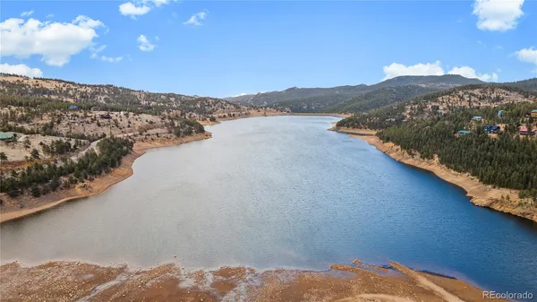 a view of lake and mountain
