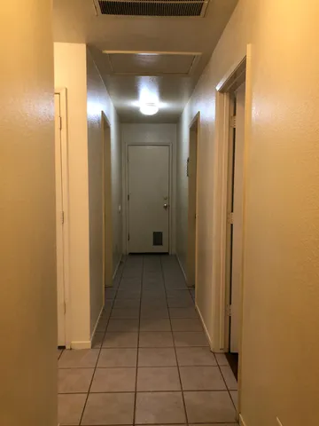 a view of gallery with hallway