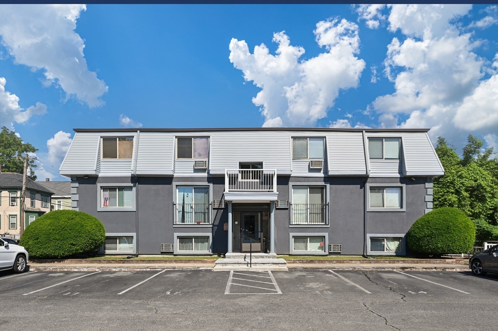 a view of a building with many windows
