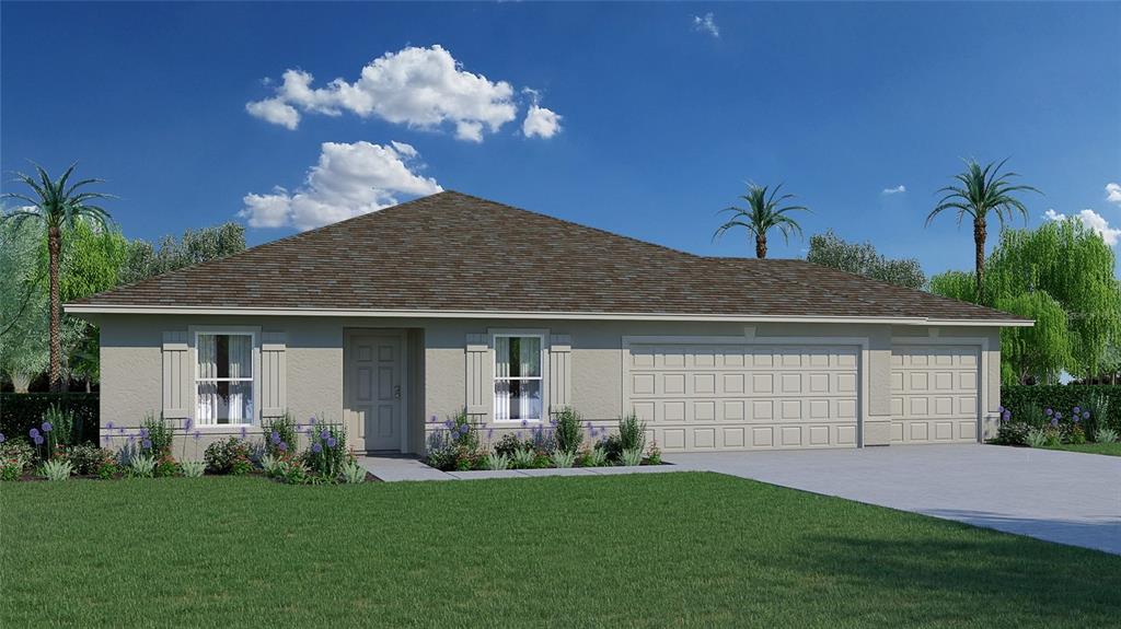 16378 Southwest 50th Terrace Road Ocala, FL 34473 - Photo 1 of 1 a front view of a house with a garden
